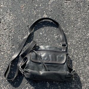 Fossil Black Leather Crossbody Bag for Women
